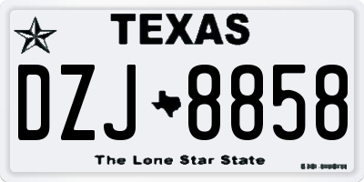 TX license plate DZJ8858