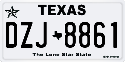 TX license plate DZJ8861