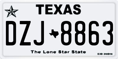TX license plate DZJ8863