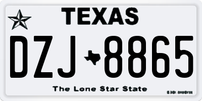 TX license plate DZJ8865