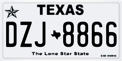 TX license plate DZJ8866
