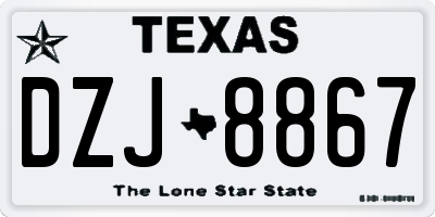 TX license plate DZJ8867