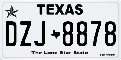 TX license plate DZJ8878