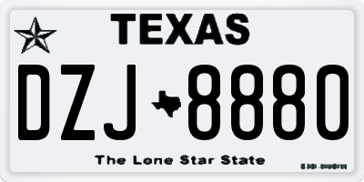 TX license plate DZJ8880