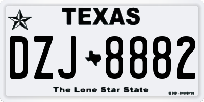 TX license plate DZJ8882