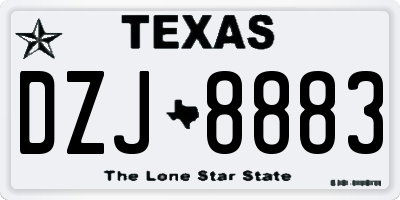 TX license plate DZJ8883