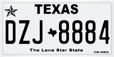 TX license plate DZJ8884