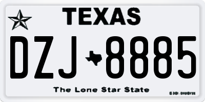 TX license plate DZJ8885
