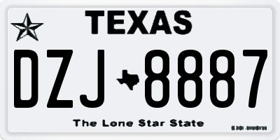 TX license plate DZJ8887