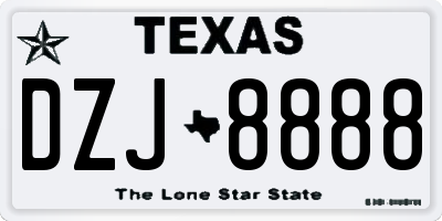 TX license plate DZJ8888