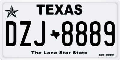 TX license plate DZJ8889