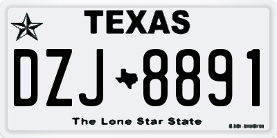 TX license plate DZJ8891