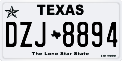 TX license plate DZJ8894