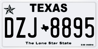 TX license plate DZJ8895