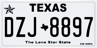 TX license plate DZJ8897