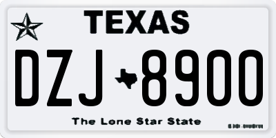TX license plate DZJ8900