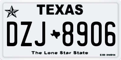 TX license plate DZJ8906