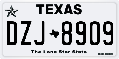 TX license plate DZJ8909