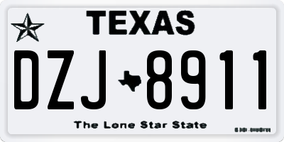 TX license plate DZJ8911