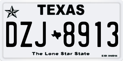 TX license plate DZJ8913