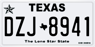 TX license plate DZJ8941