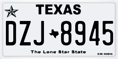 TX license plate DZJ8945