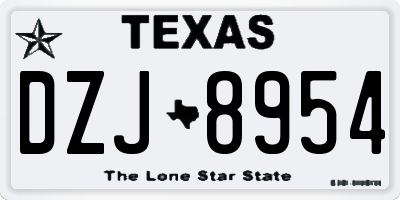 TX license plate DZJ8954