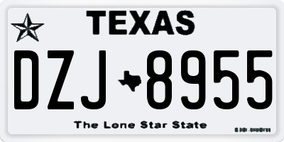 TX license plate DZJ8955