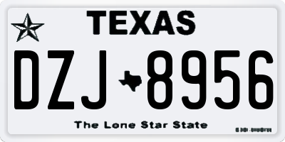 TX license plate DZJ8956