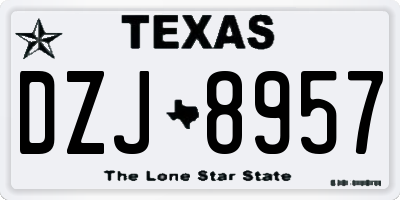 TX license plate DZJ8957