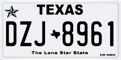 TX license plate DZJ8961