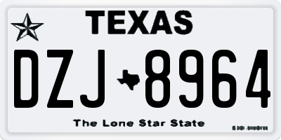 TX license plate DZJ8964