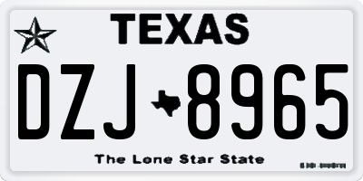 TX license plate DZJ8965