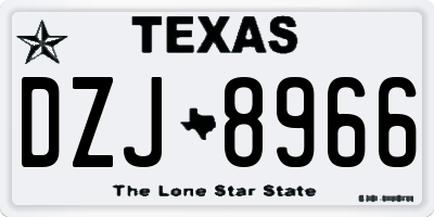 TX license plate DZJ8966