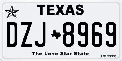 TX license plate DZJ8969