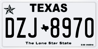 TX license plate DZJ8970