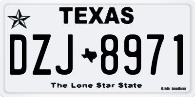 TX license plate DZJ8971