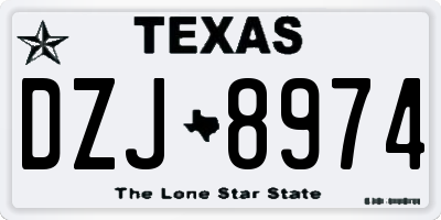 TX license plate DZJ8974