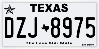 TX license plate DZJ8975