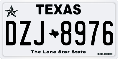 TX license plate DZJ8976