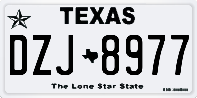 TX license plate DZJ8977