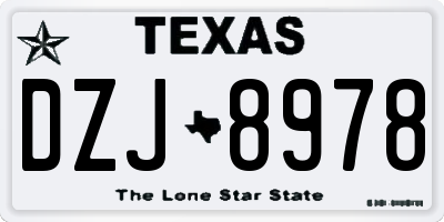 TX license plate DZJ8978