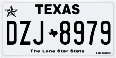 TX license plate DZJ8979