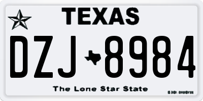 TX license plate DZJ8984