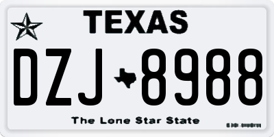 TX license plate DZJ8988