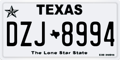TX license plate DZJ8994
