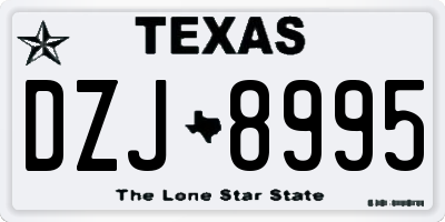TX license plate DZJ8995