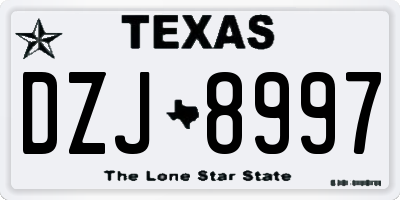 TX license plate DZJ8997