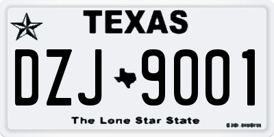 TX license plate DZJ9001