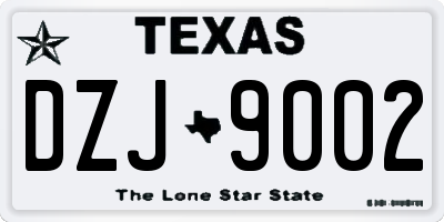 TX license plate DZJ9002